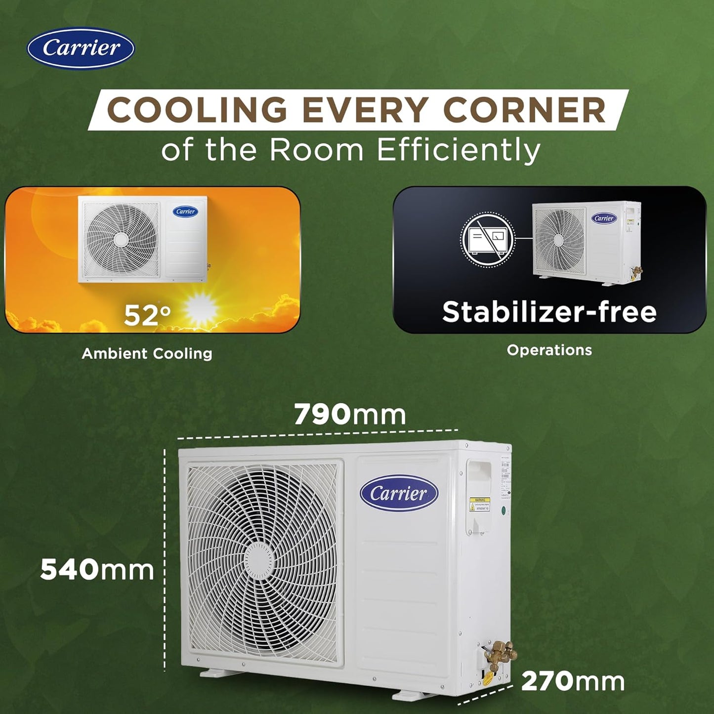 Carrier 1.5 Ton 3 Star Wi-Fi Smart Flexicool Inverter Split AC (Copper, Convertible 6-in-1 Cooling,Smart Energy Display, HD & PM 2.5 Filter, ESTER EDGE FXi (Wi-Fi), CAI18EE3R35W0,White)