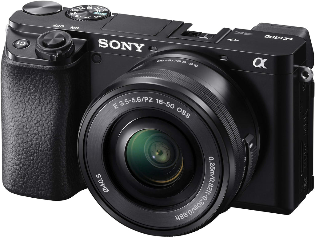 Sony New Alpha ILCE-6100X (Previously ILCE-6100Y) with Upgraded SELP1650 (Ver 2) Power Zoom Lens + SEL55210 Lens | 24.2 MP | APS-C Sensor | Fast Auto Focus | Tiltable LCD – Black