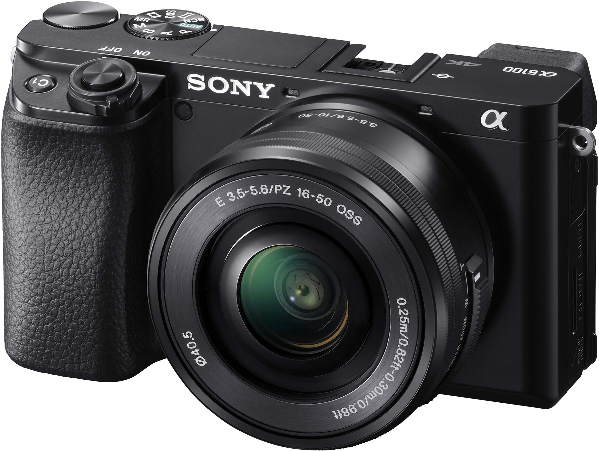 Sony New Alpha ILCE-6100X (Previously ILCE-6100Y) with Upgraded SELP1650 (Ver 2) Power Zoom Lens + SEL55210 Lens | 24.2 MP | APS-C Sensor | Fast Auto Focus | Tiltable LCD – Black