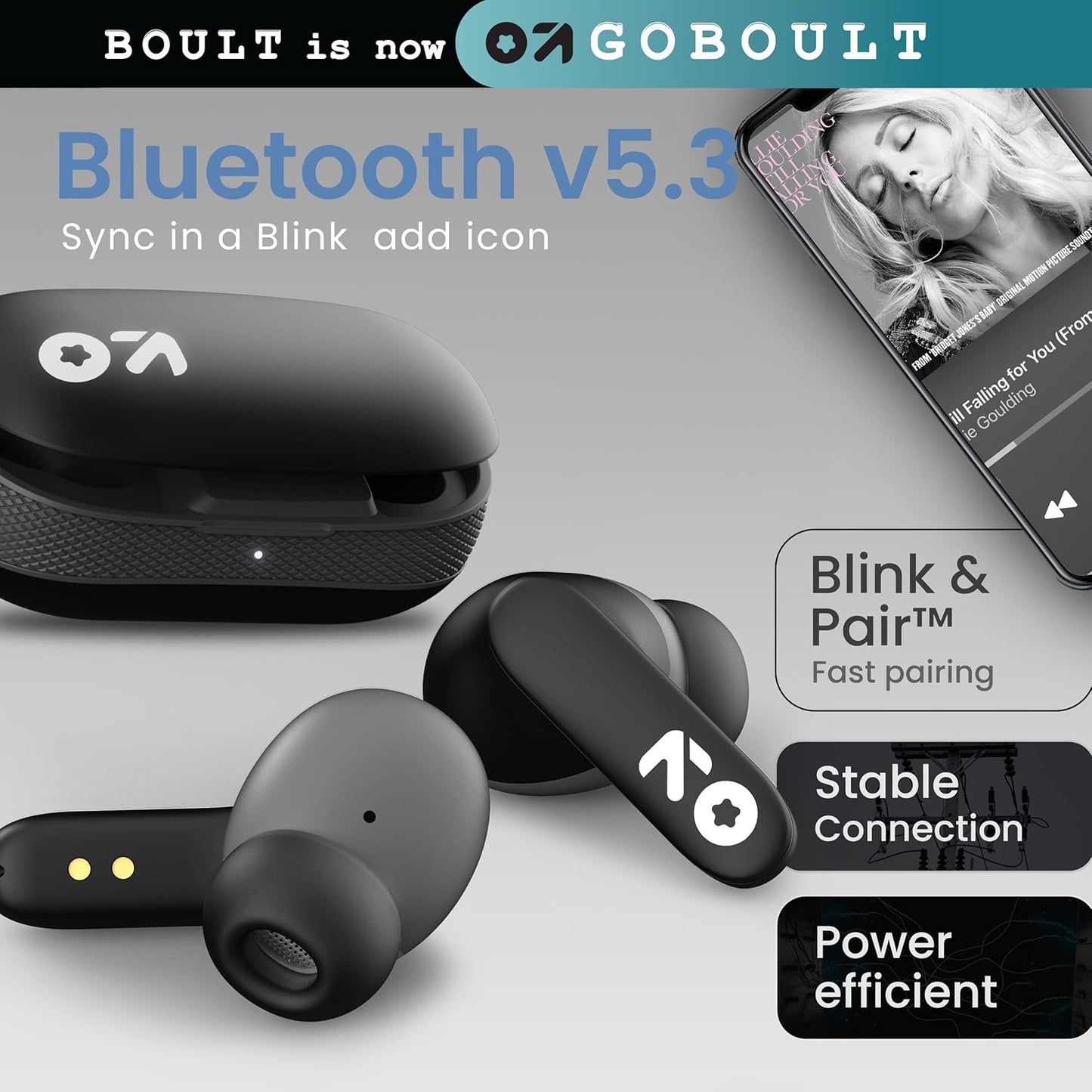 Boult GOBOULT Z20 Truly Wireless Bluetooth Ear Buds with 51H Playtime,Zen Calling ENC Mic,Made in India,Low Latency Gaming,Touch Controls,Rich Bass Drivers,TWS Earbuds Bluetooth Wireless(Jet Black)
