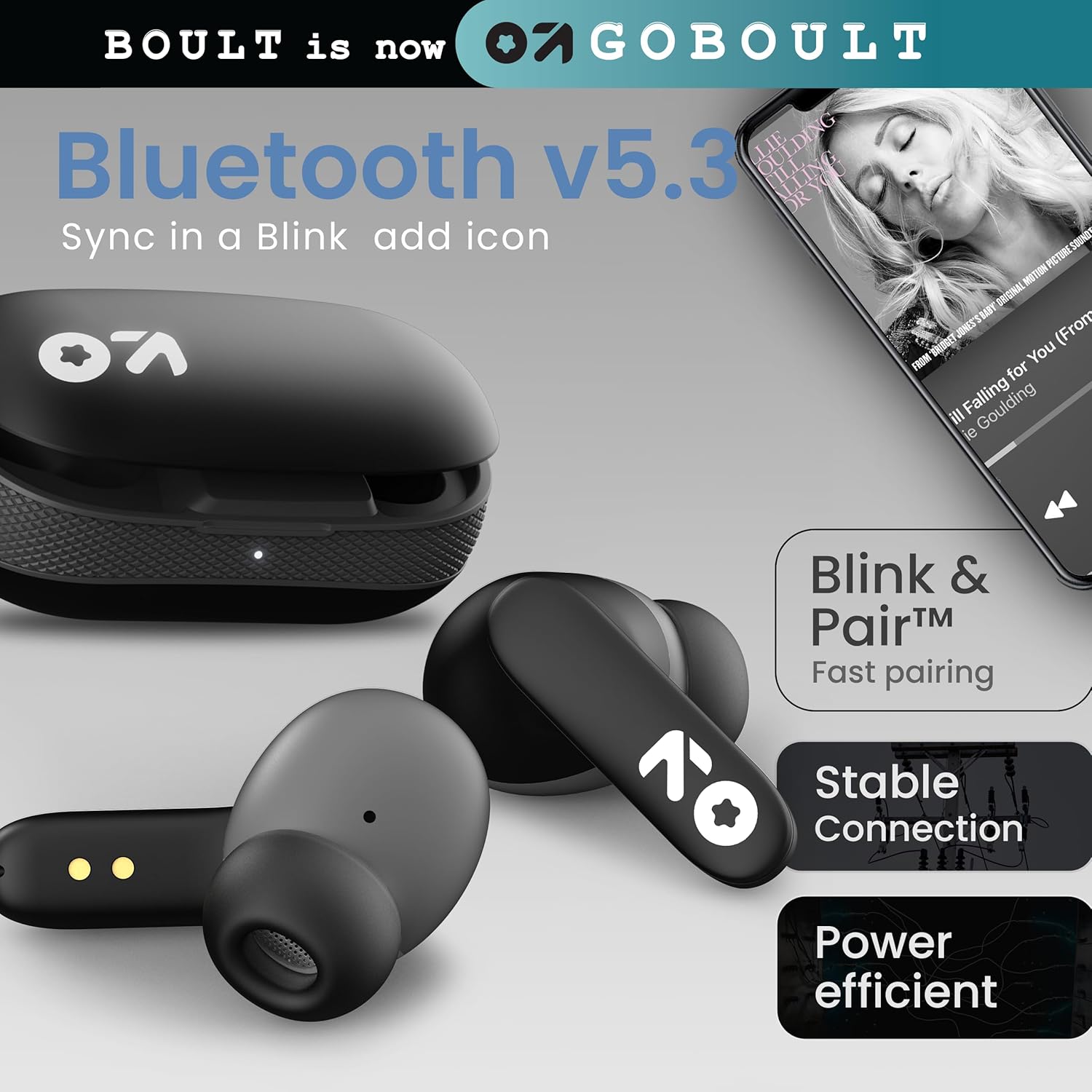 Boult GOBOULT Z20 Truly Wireless Bluetooth Ear Buds with 51H Playtime,Zen Calling ENC Mic,Made in India,Low Latency Gaming,Touch Controls,Rich Bass Drivers,TWS Earbuds Bluetooth Wireless(Jet Black)