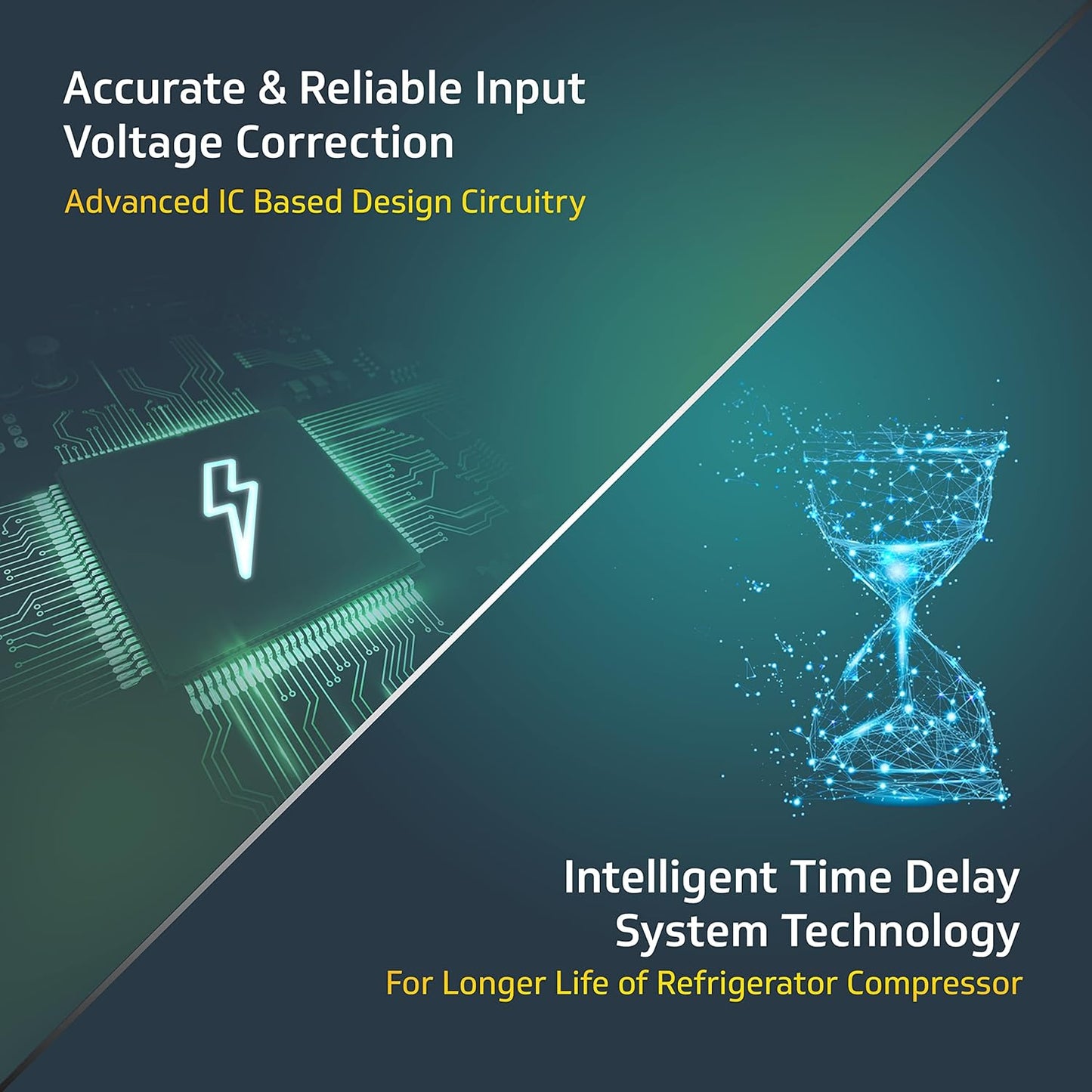 V-Guard VGSD 100 Supreme Refrigerator Stabilizer (For Single or Double Door Refrigerator between 300 to 600 Litre/One Deep Freezer) (Grey)