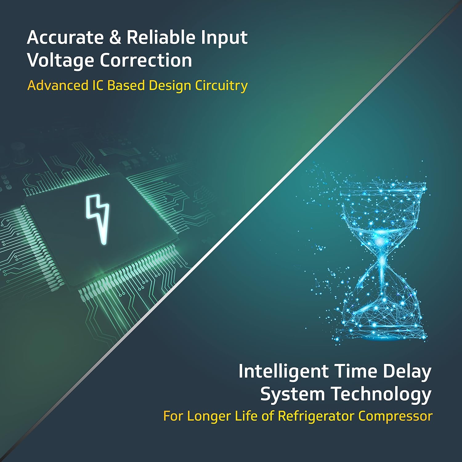 V-Guard VGSD 100 Supreme Refrigerator Stabilizer (For Single or Double Door Refrigerator between 300 to 600 Litre/One Deep Freezer) (Grey)