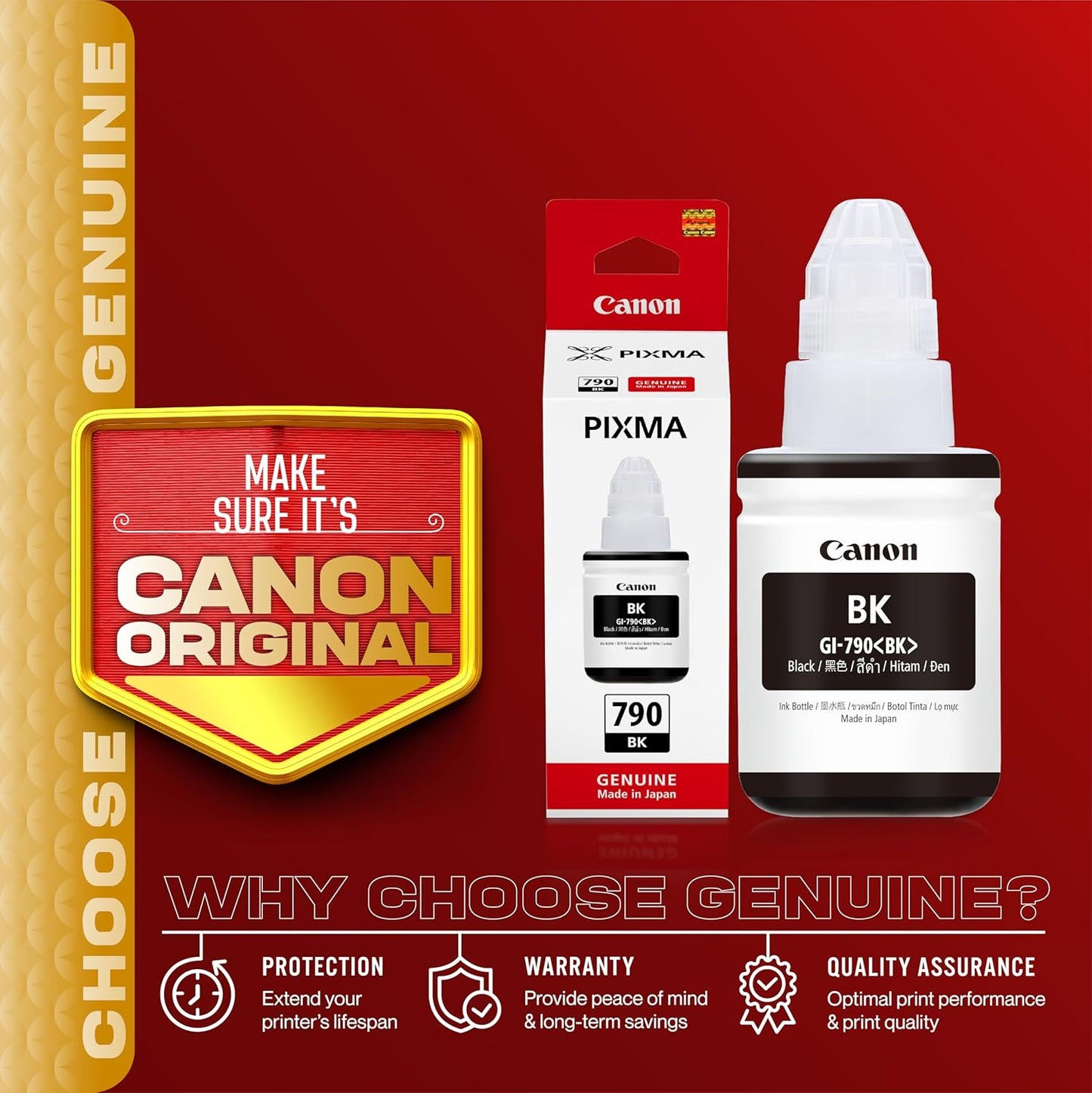 Canon PIXMA GI790 Black Ink Bottle for G1010, G2000, G2012, G3000, G3010, G3012, G4010