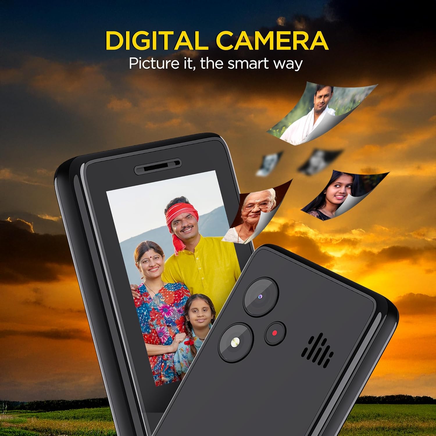 Lava A2 Smart (2025) Dual SIM Keypad Mobile with 2.4'' Big Display | UPI Support, 1200mAh Battery | BT Feature | Camera | Auto Call Recording | and 9 Regional Languages - Black