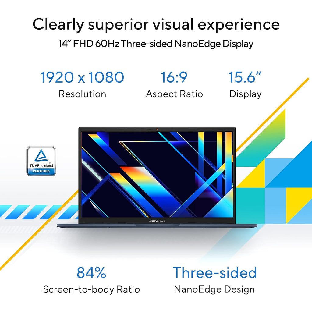 ASUS Vivobook 15, 15.6" FHD (1920 x 1080), Intel Core i3-1315U, (8GB RAM/512GB SSD/Intel UHD iGPU/Windows 11/M365 Basic (1Year)*/Office Home 2024/Quiet Blue/1.7 Kg), X1504VA-NJ3321WS