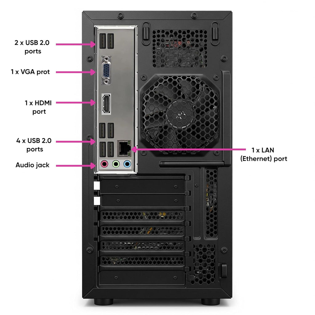 Assembled Pc Core i5-3470 | 16GB RAM, 256GB SSD, Win 10 Pro, MS Office WiFi | High-Performance Desktop Computer for Home and Office – Black