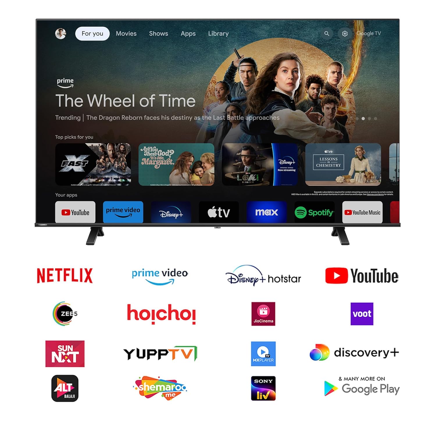 TOSHIBA 139 cm (55 inches) C350NP Series 4K Ultra HD Smart LED Google TV 55C350NP (Black)