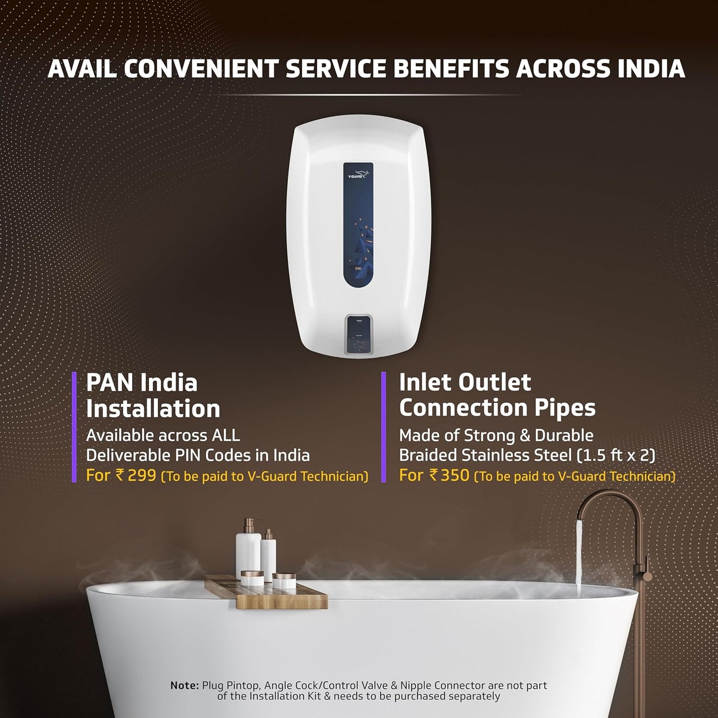 V-Guard Zio Instant Water Geyser | 3 Litre | 3000 W Heating | White-Blue | | 2 Year Warranty