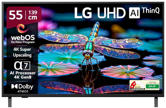 LG 139 cm (55 inches) UA82 Series 4K Ultra HD (3840 x 2160) Smart webOS LED TV 55UA82006LA