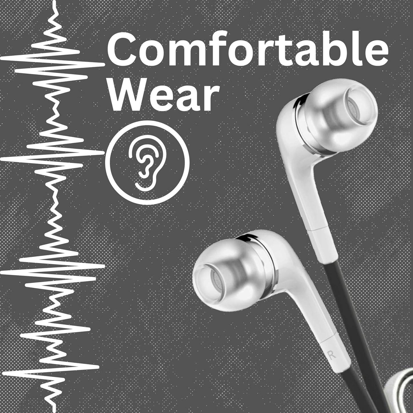 GEARZTOUCH GSP in Ear 3.5mm Wired Earphones with in Line HD Mic, Powerful Audio, Clear Sound, Noise Isolation with Precise Bass, Unique Earbuds Design,in line Controls,Wide Compatibility(Black)