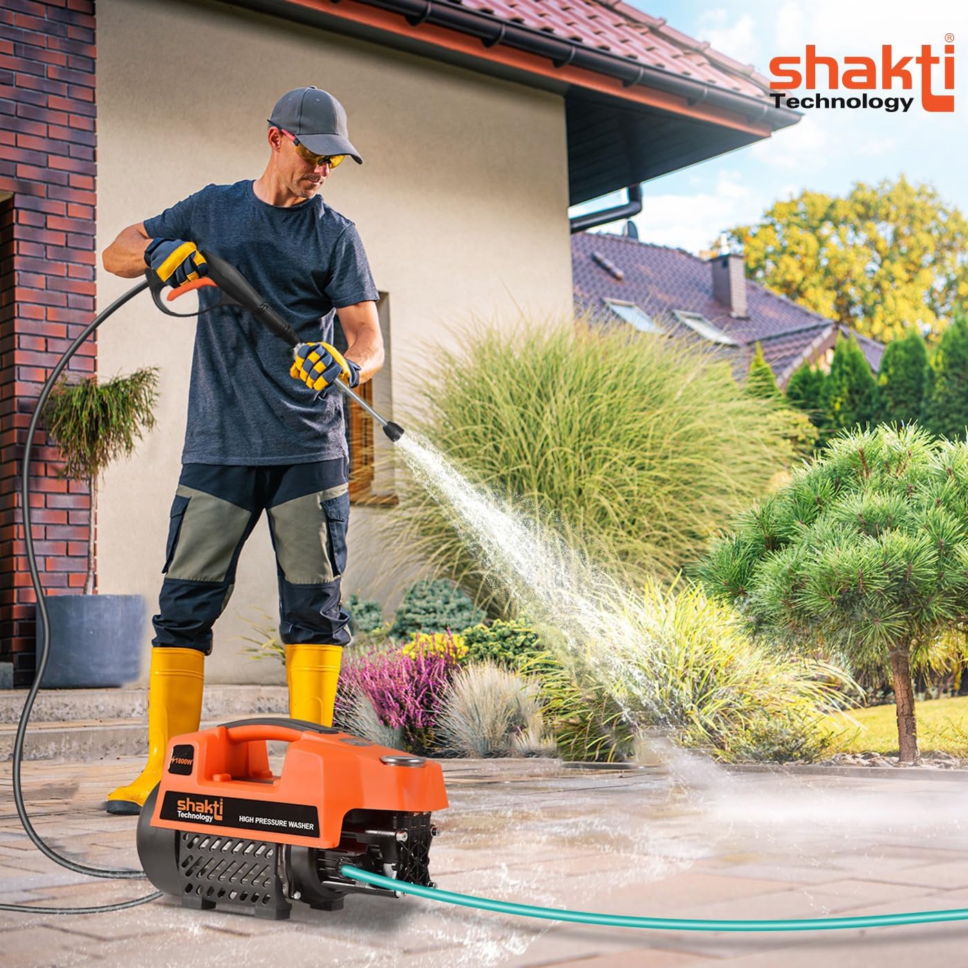 Shakti Technology S3 High Pressure Car Washer Machine 1800 Watts and Pressure 120 Bar for Cleaning Car, Bike & Home (S3)