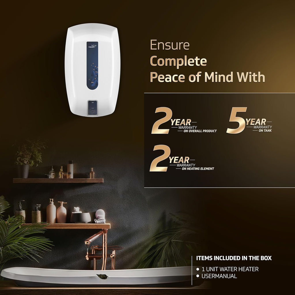 V-Guard Zio Instant Water Geyser | 3 Litre | 3000 W Heating | White-Blue | | 2 Year Warranty