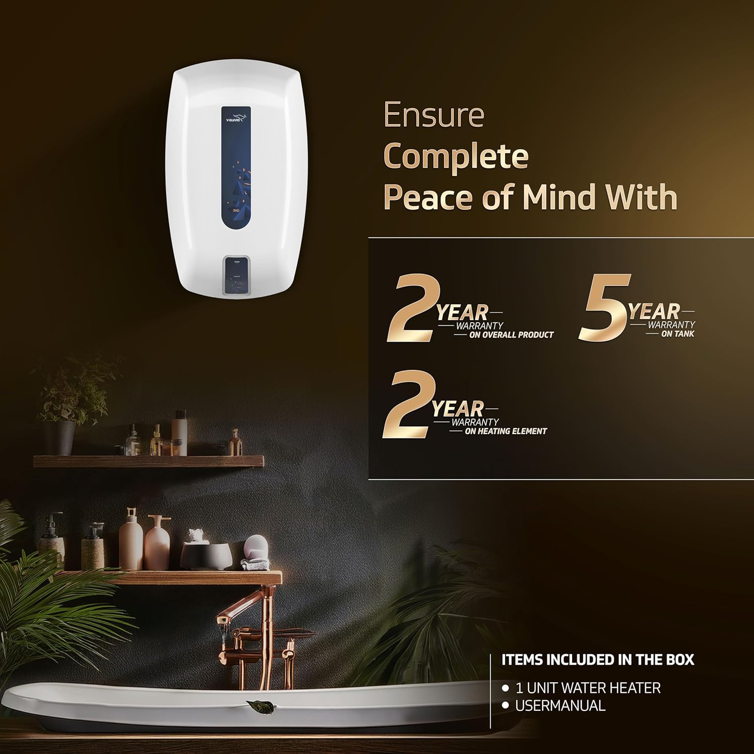 V-Guard Zio Instant Water Geyser | 3 Litre | 3000 W Heating | White-Blue | | 2 Year Warranty