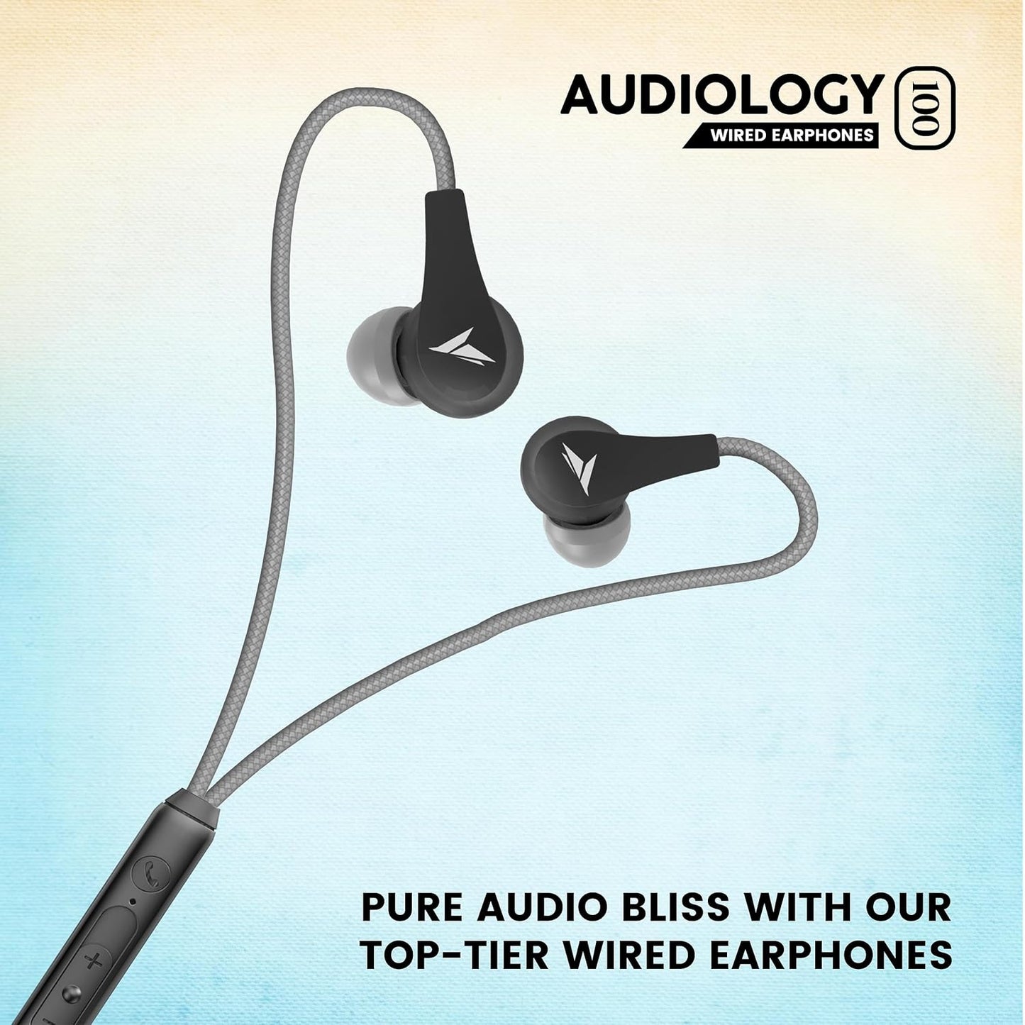 MOZU Audiology 100 Type C Earphone/Headphone with mic Rugged Wire Wide Compatibility Earphone (Fossil Grey)