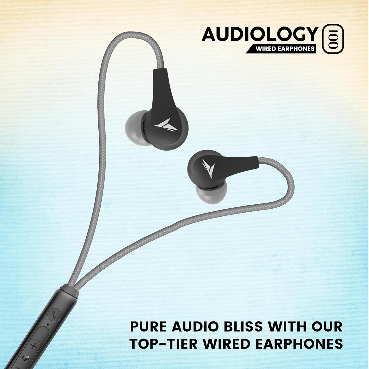 MOZU Audiology 100 Type C Earphone/Headphone with mic Rugged Wire Wide Compatibility Earphone (Fossil Grey)