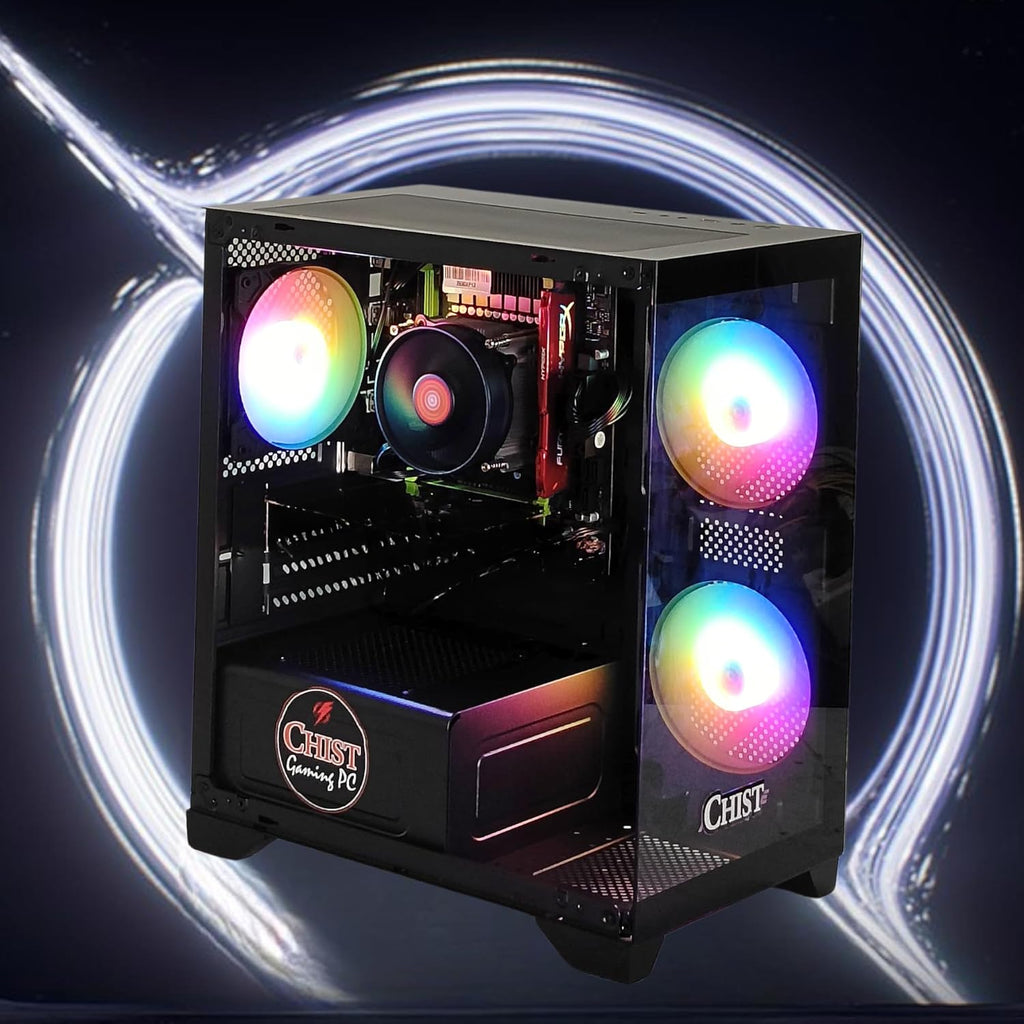 CHIST Gaming Tower PC AMD Radeon Graphics Windows AMD Ryzen 5 5600GT/ 16GB DDR4 Ram 1TB NVMe SSD/ 650 PSU (Black)