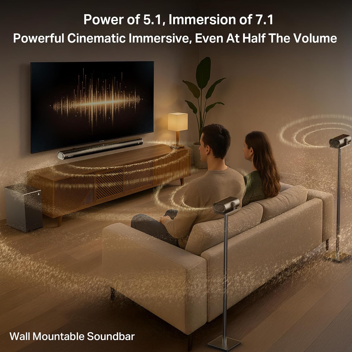 boAt Aavante Prime 5.1 5000DA (2025 Launch), Dolby Atmos, 500W, 5.1CH w/Wired Subwoofer & Wired Satellites, Multi Compatibility, Bluetooth Sound bar, Home Theatre Soundbar Speaker(Premium Black)