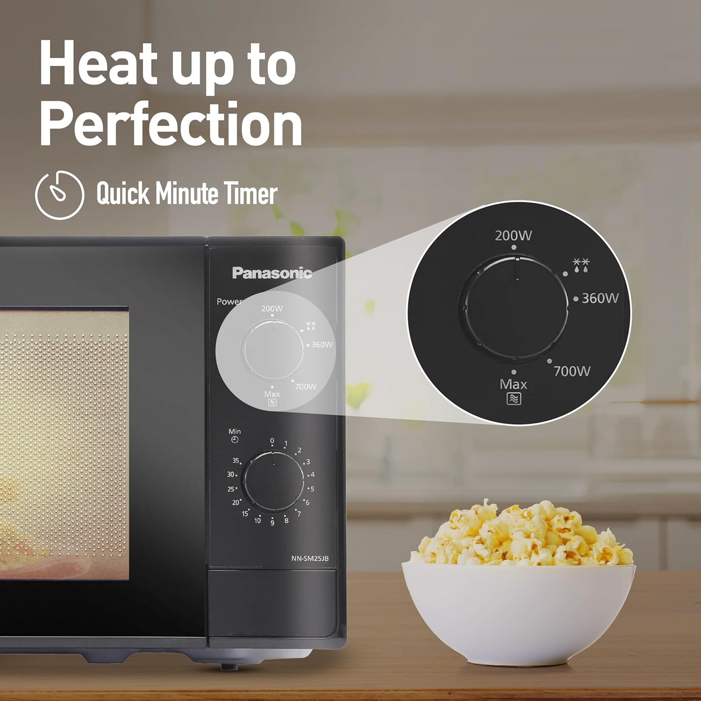 Panasonic 20L Solo Microwave Oven (NN-SM25JBFDG,Black)