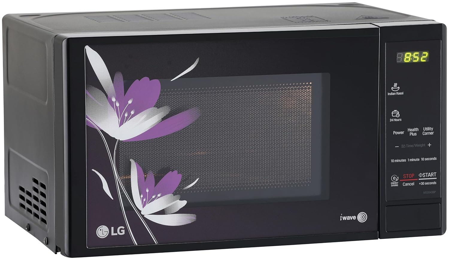 LG 20 L Solo Microwave Oven (MS2043BP, Black, Health plus Menu, I-Wave Technology, Indian Cuisine, Even Reheat & Defrost, Auto Cook Menu, Anti-Bacterial Cavity & Steam Clean)