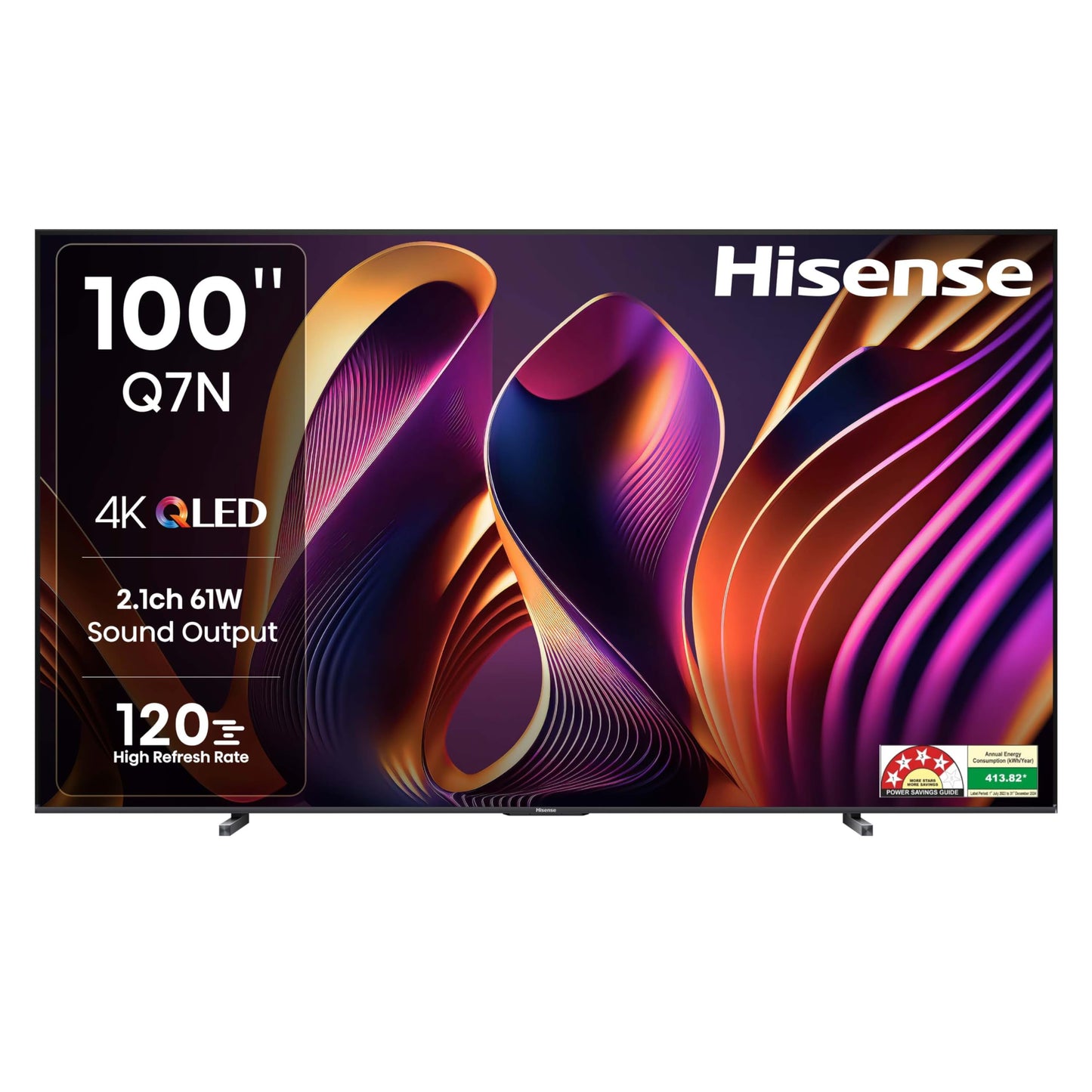 Hisense 254 cm (100 inches) E7Q PRO Series 4K Ultra HD Smart QLED TV 100E7Q PRO (Charcoal Grey)