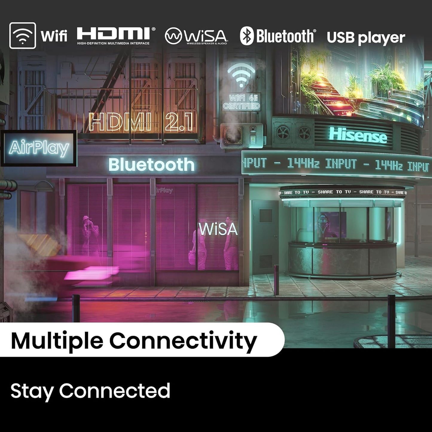 Hisense 139 cm (55 inches) U6N PRO Series 4K Ultra HD Smart QLED Mini LED TV 55U6N PRO (Black)