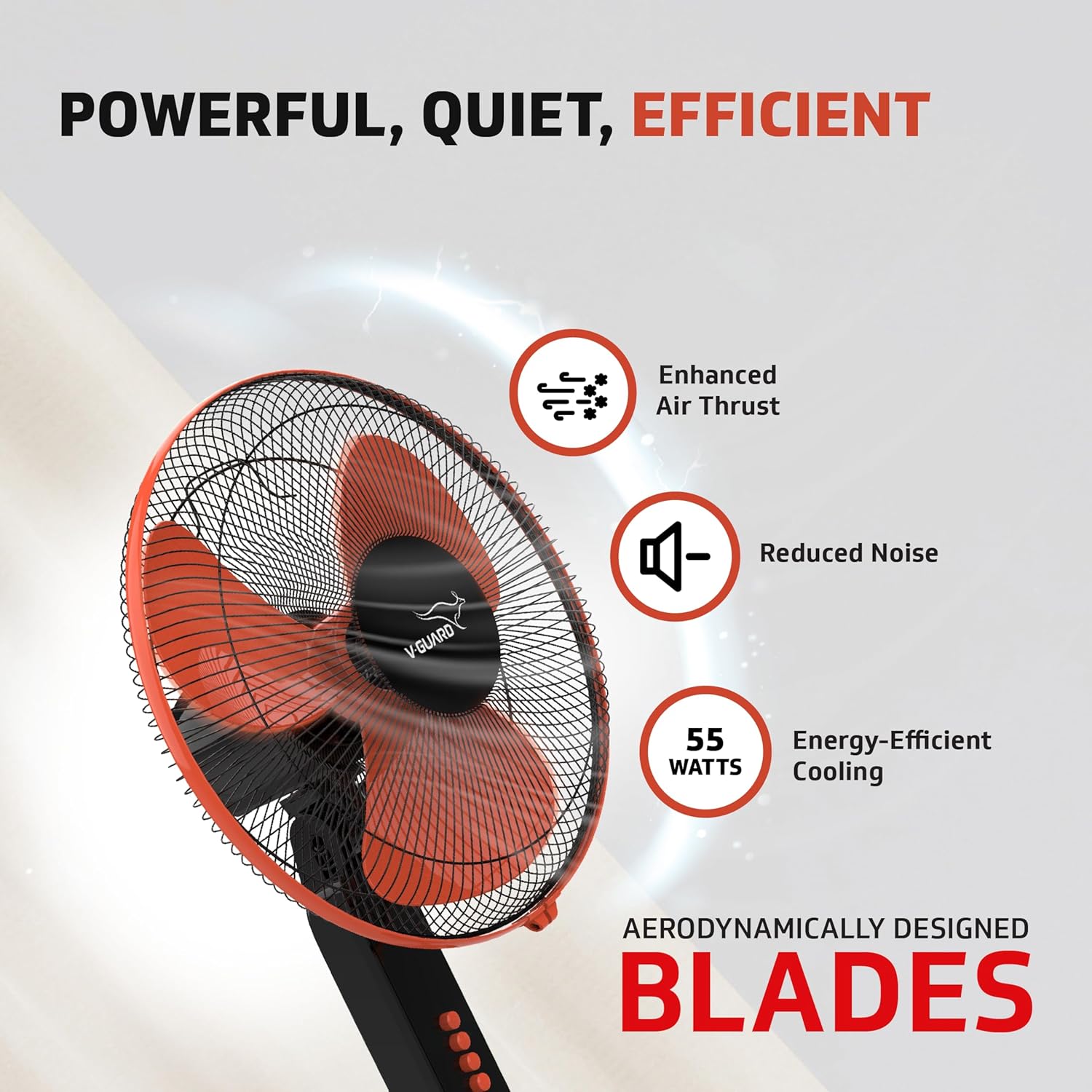 V-Guard Esfera STS Plus Pedestal Cum Table Fan | Versatile 2-In-1 Operation | 1350 RPM Motor | Customisable Tilt And Oscillation Control | Red Black | 40 cm (400mm)
