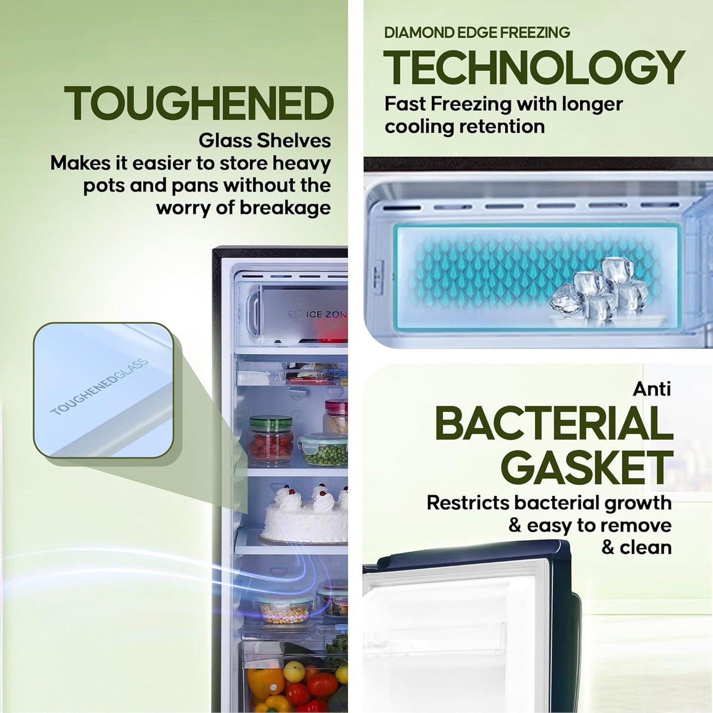 Haier 175 L, 2 Star, Direct-Cool Single Door Refrigerator (HED-182ML-N, Marine Lotus)