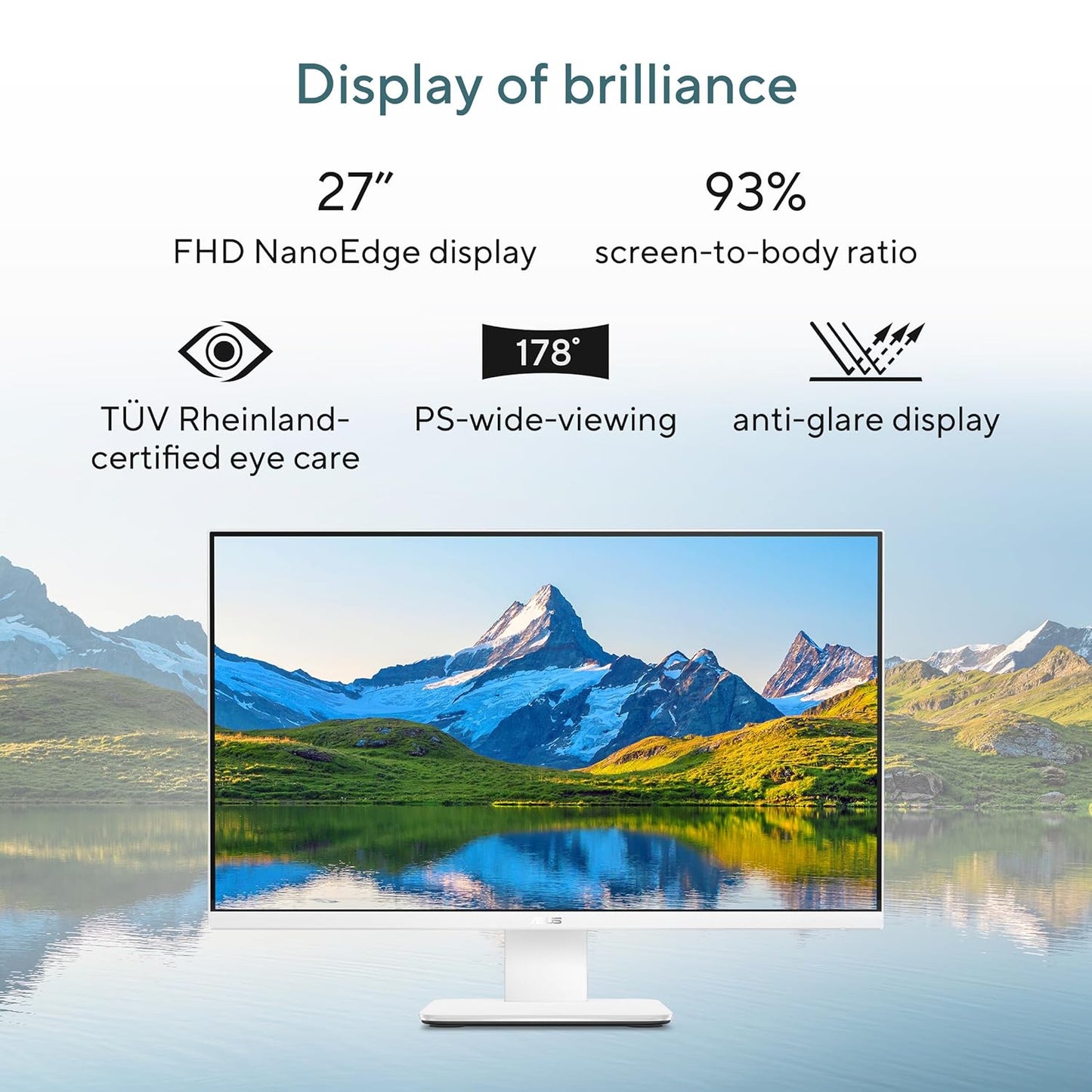 ASUS AiO V470,13th Gen Intel Core i3-1315U, 27" FHD,100Hz,All-in-One PC(16GB RAM/512GB SSD/Windows 11/Office 24/Retractable Camera/Wireless Keyboard & Mouse/M365 Basic (1Year)*) V470VAB-KWPE002WS