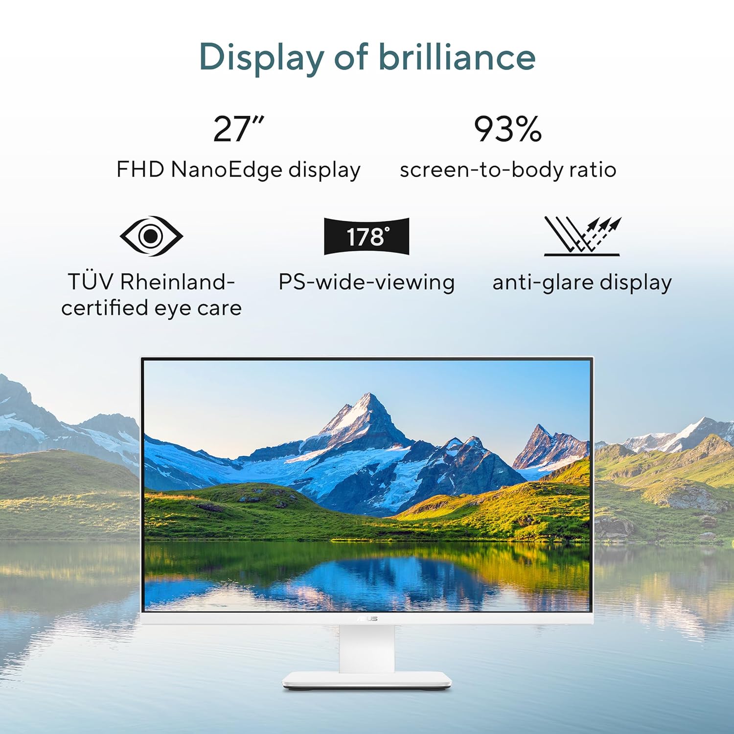 ASUS AiO V470,13th Gen Intel Core i3-1315U, 27" FHD,100Hz,All-in-One PC(16GB RAM/512GB SSD/Windows 11/Office 24/Retractable Camera/Wireless Keyboard & Mouse/M365 Basic (1Year)*) V470VAB-KWPE002WS