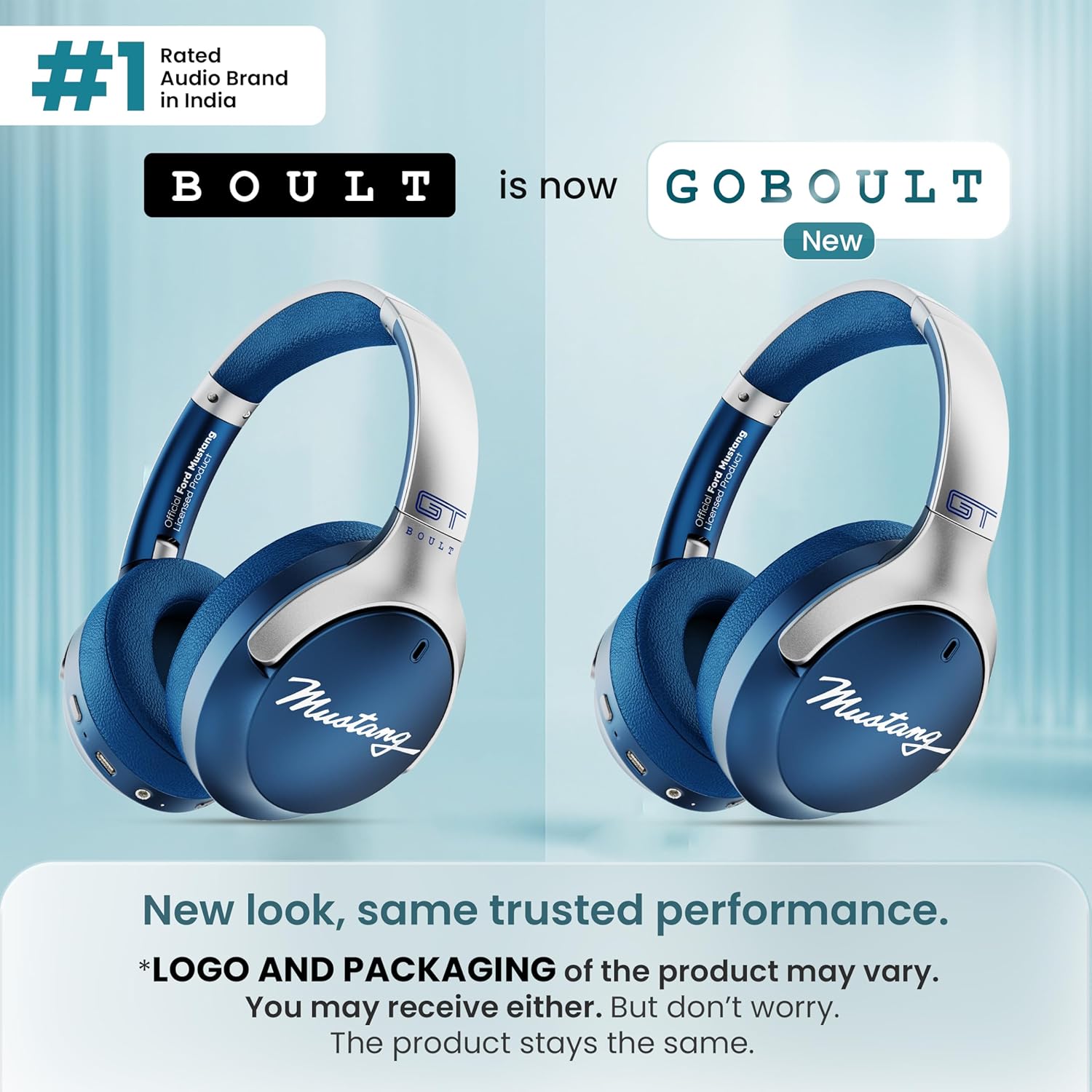 Boult GOBOULT X Mustang Q Over Ear Bluetooth Headphones with 70H Playtime, 40mm Bass Drivers, Zen ENC Mic, Type-C Fast Charging, 4 EQ Modes, Bluetooth 5.4, AUX Option, IPX5 Wireless Headphones