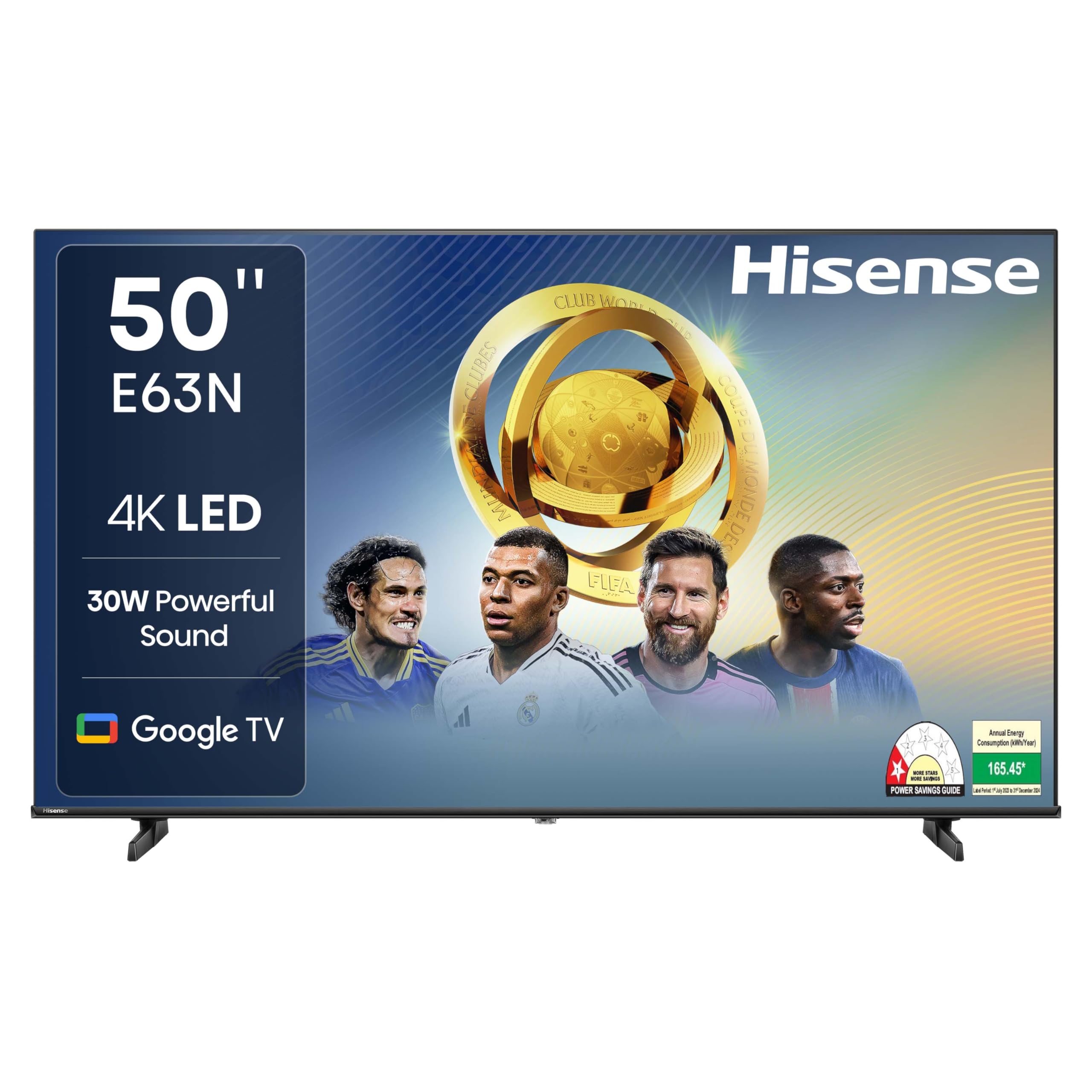 Hisense 164 cm (65 inches) E6N Series 4K Ultra HD Smart LED Google TV 65E6N (Black)