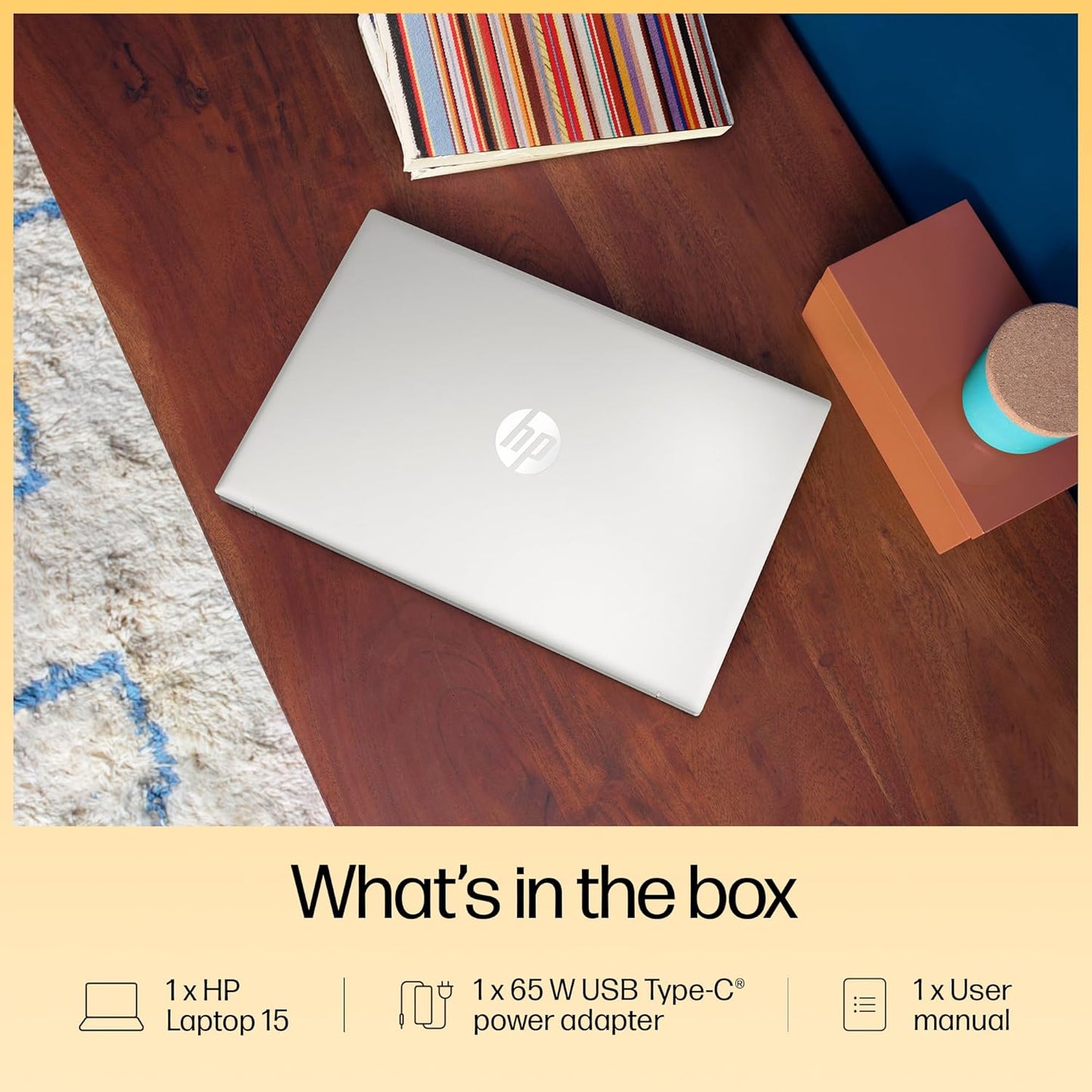 HP 15, AMD Ryzen 7 5825U (16GB DDR4, 512GB SSD) FHD, Anti-Glare, Micro-Edge,15.6''/39.6cm, Win11, M365(1yr)* Office24, Silver, 1.59kg, fc0476AU, Radeon Graphics, FHD Camera w/Shutter, Backlit Laptop