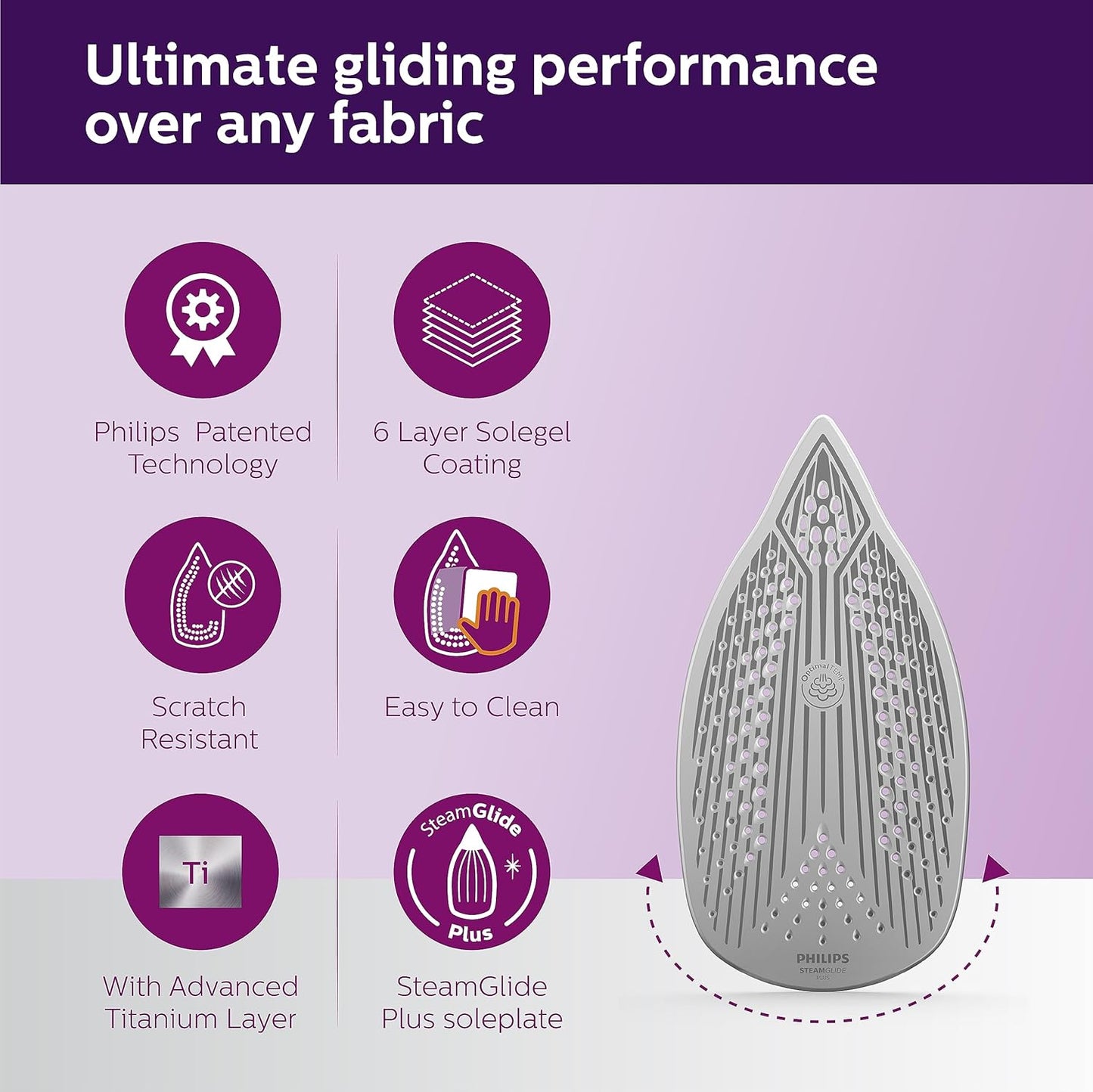 PHILIPS Plastic Domestic Appliances Steam Iron Dst5030/80 2400 Watts Quick Heat Up with Up to 45 G/Min Steam 180 G Steam Boost Steamglide Plus Soleplate Vertical Steam