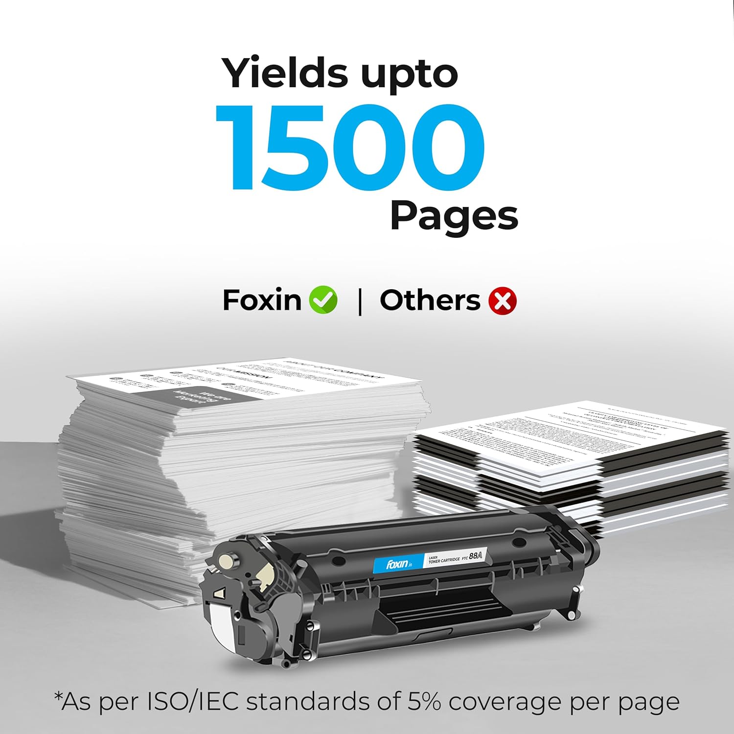 FOXIN FTC 88A/CC388A Black Laser Toner Cartridge Compatible for HP Laserjet Printer M1136, MFP, P1007, P1106, P1108, P1008, M1213nf, MFP, M126nw MFP, M1218nfs, M128fw MFP, M128fn , MFP, M226DW, M226DN