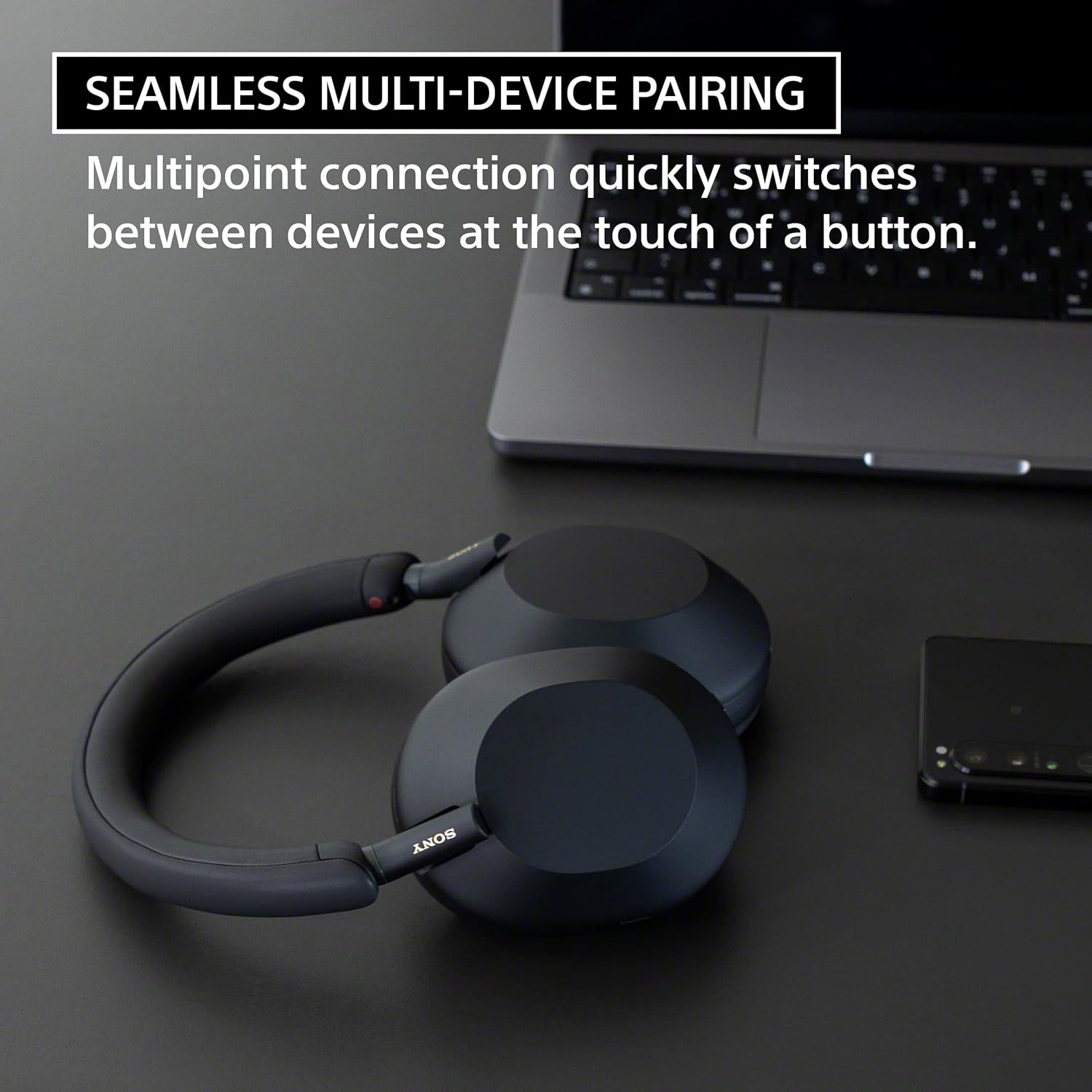 Sony WH-1000XM5 Best Active Noise Cancelling Wireless Bluetooth Over Ear Headphones with Mic for Clear Calling,Battery Life 30 Hours -Black