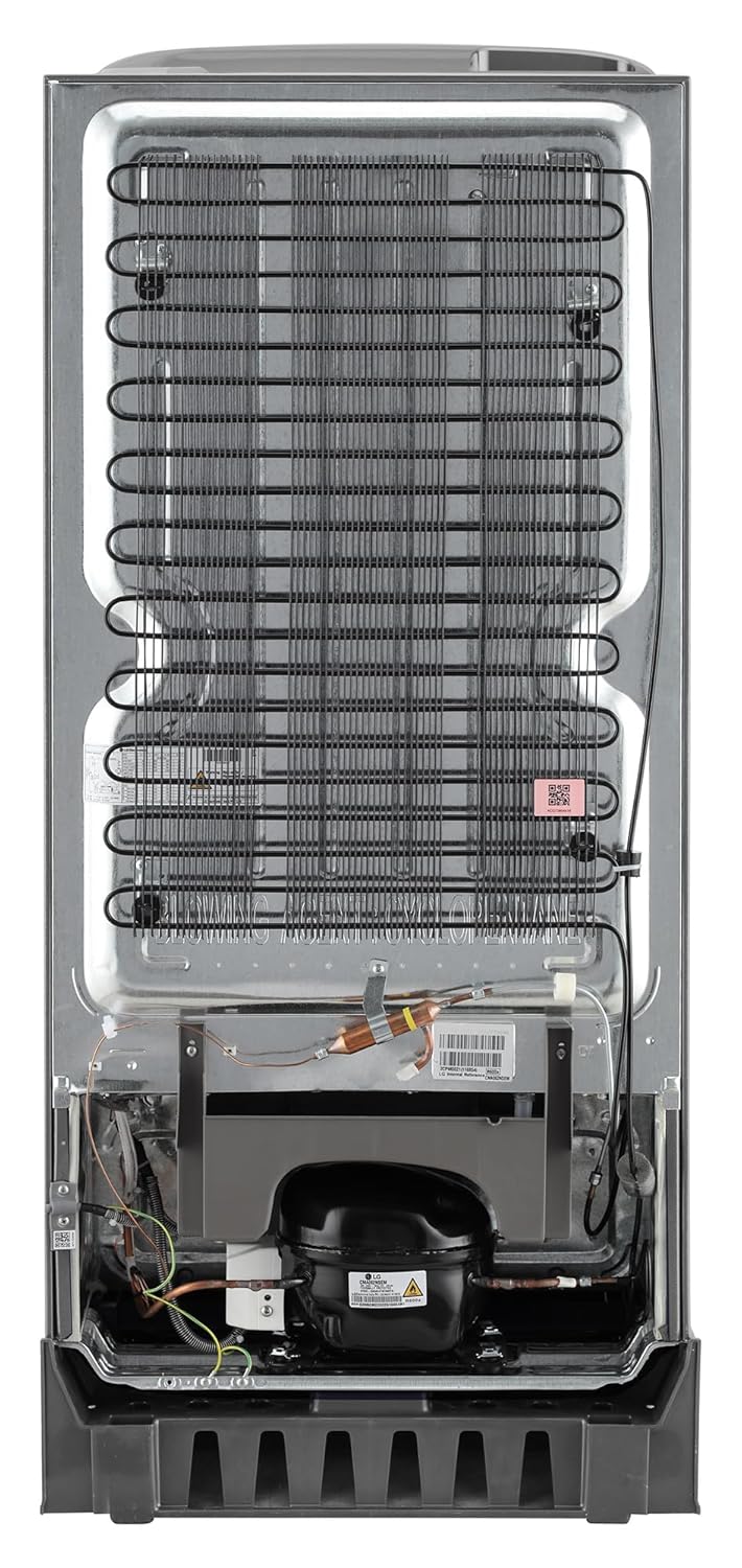 LG 185 L, 5 Star, Smart Inverter Compressor, Direct-Cool Single Door Refrigerator (GL-D201APZU.BPZZEBN, Shiny Steel, Base stand with drawer & Fast Ice Making)