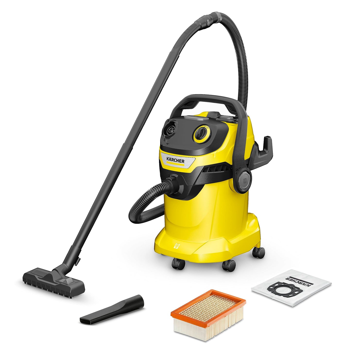 KARCHER Wd 3 V Wet & Dry Vacuum Cleaner, 23 kPa Suction Power, 17L Tank, 1000W Blower Function, Cartridge Filter & Fleece Filter Bag, for Home, Car & Furniture Cleaning, German Tech