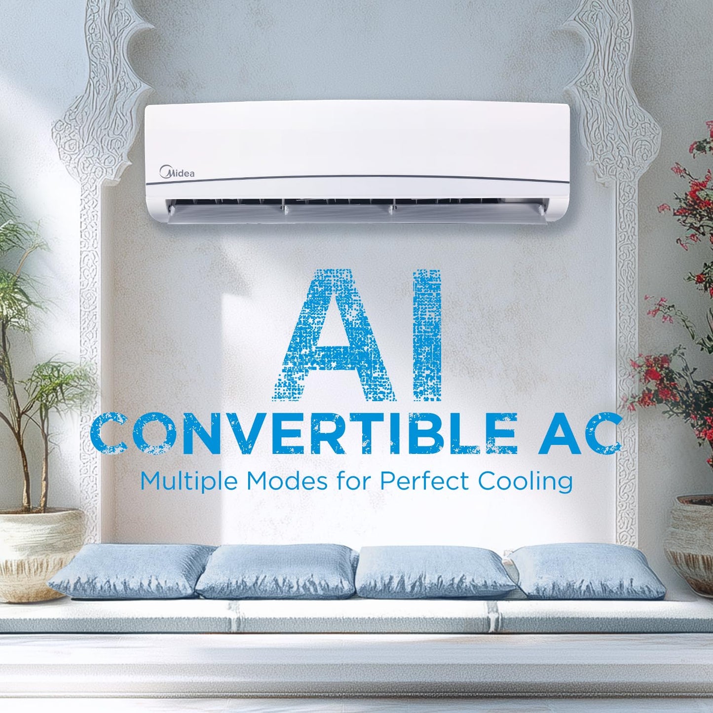 Midea 1.5 Ton 3 Star, AI Smart Wi-Fi Inverter Split AC (100% Copper, Convertible 4-in-1 Cooling at 52℃, HD PM2.5 Filter, SANTIS NEO DLX (Wi-Fi), MAI18SD3R35W0,White)