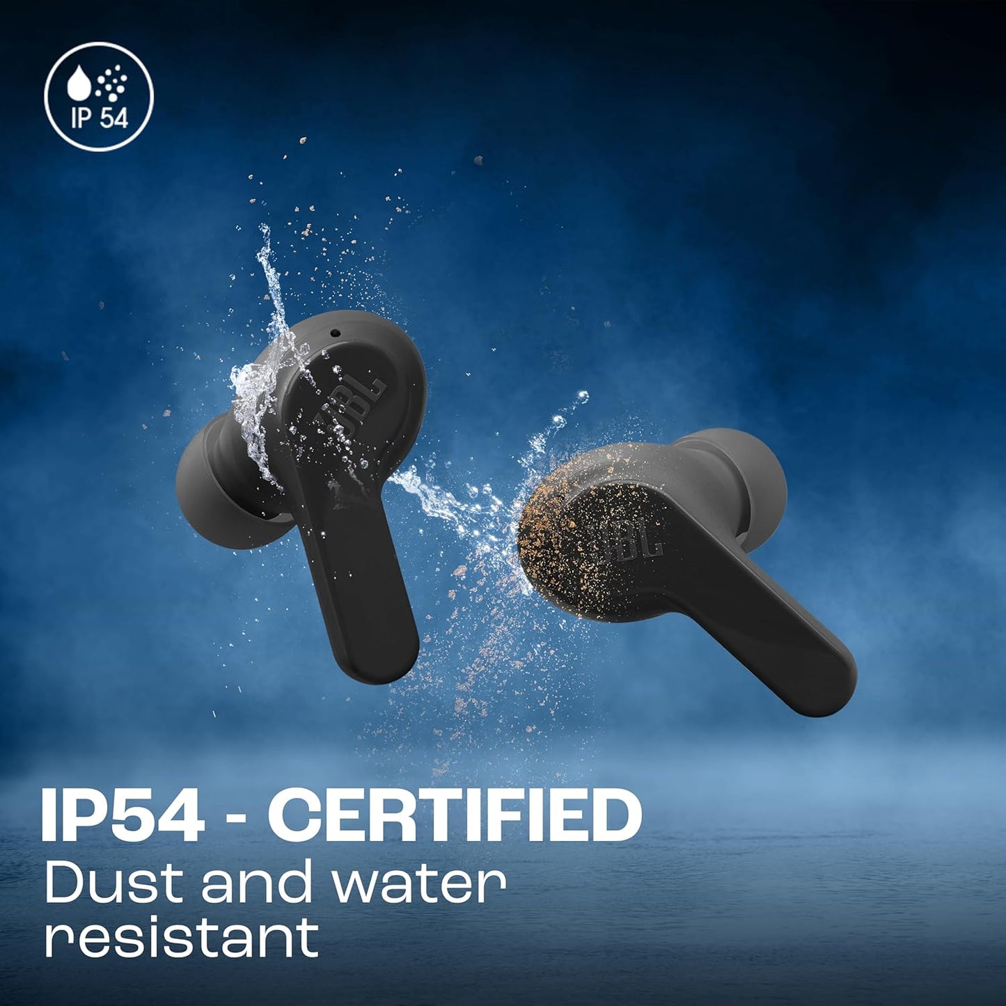 JBL Vibe Beam in-Ear Wireless Earbuds (TWS) with Mic,App for Customized Extra Bass Eq,32 Hours Battery&Quick Charge,Ip54 Water&Dust Resistance,Ambient Aware&Talk-Thru,Google Fastpair (Black)