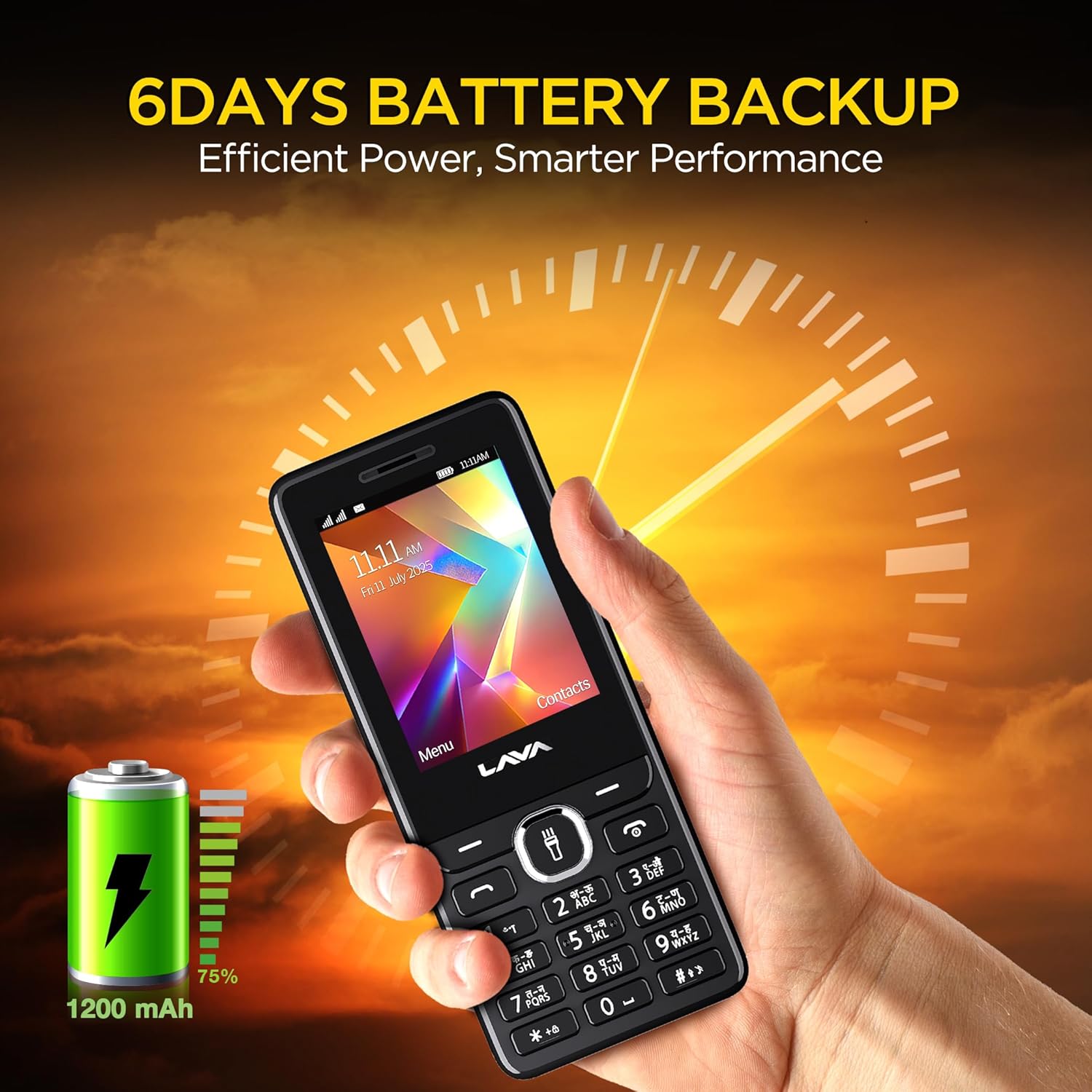 Lava A2 Smart (2025) Dual SIM Keypad Mobile with 2.4'' Big Display | UPI Support, 1200mAh Battery | BT Feature | Camera | Auto Call Recording | and 9 Regional Languages - Black