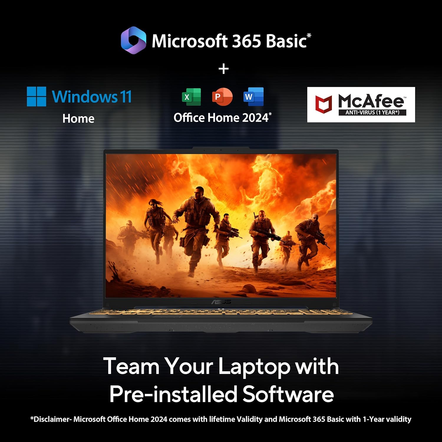 ASUS TUF Gaming F16,Intel Core 5 Processor 210H Gaming Laptop (RTX 3050A-4GB/65WTGP/16GB/512GB/FHD+/16"/144Hz/Windows 11/M365 Basic (1Year)*/Office Home 2024/Mecha Gray/2.20 Kg) FX607VB-RL087WS/76WS