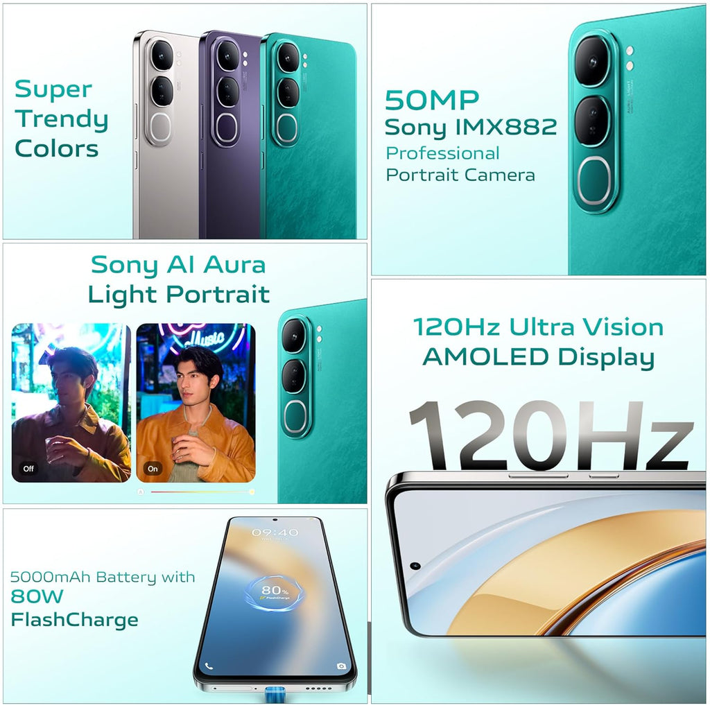 Vivo Y300 5G (Emerald Green, 8GB RAM, 128GB Storage) with No Cost EMI/Additional Exchange Offers