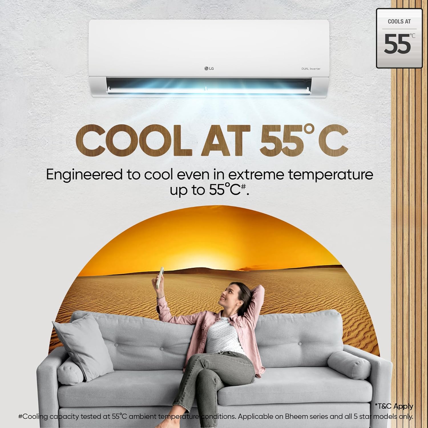 LG 1.5 Ton 5 Star DUAL Inverter Split AC (Copper, AI Convertible 6-in-1, VIRAAT Mode, Faster Cooling & Energy Saving, 4 Way Swing, HD Filter with Anti-Virus Protection, US-Q19YNZE, White)