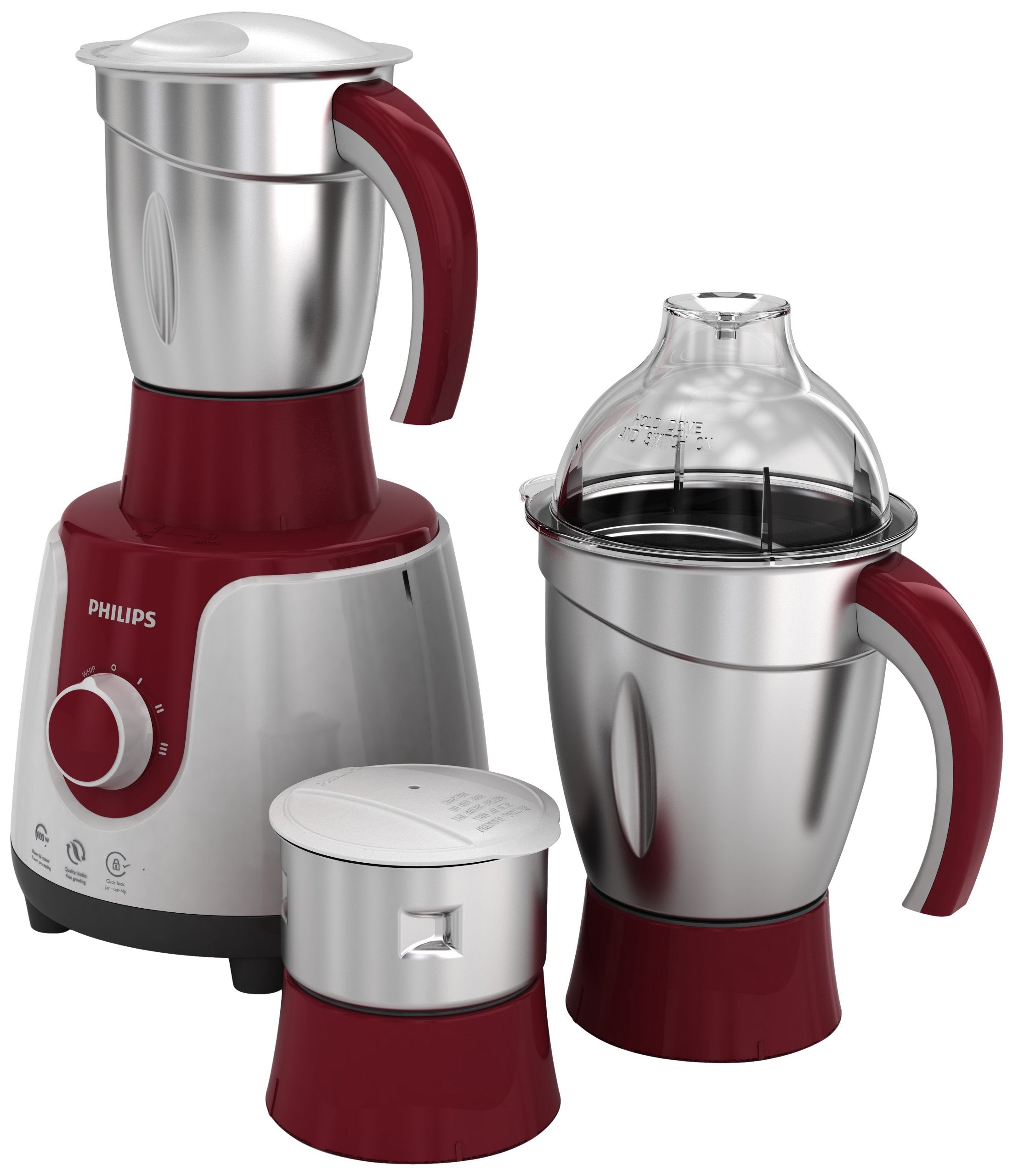 Philips HL7714/01, 1000 W PowerPro Motor Mixer Grinder, 4 Jars (Azure Blue), Edged blade made of superior SS304 material, Quick cool ventilation for longer motor life