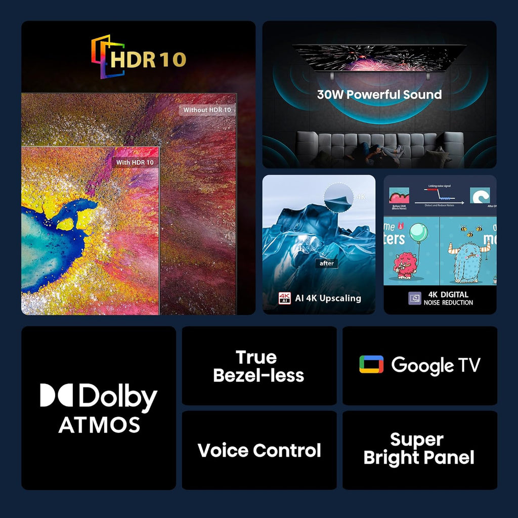 TOSHIBA 164 cm (65 inches) E350RP Series 4K Ultra HD Smart LED Google TV 65E350RP