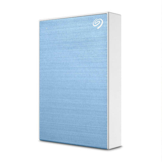 Seagate One Touch 5TB External HDD with Password Protection – Light Blue, for Windows and Mac, with 3 yr Data Recovery Services, and 6 Months Mylio Create Plan and Dropbox Backup Plan (STKZ5000402)
