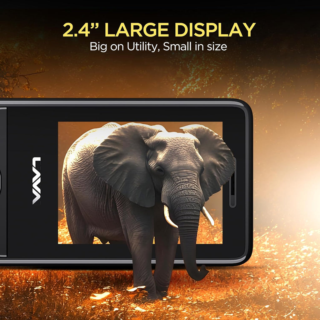 Lava A2 Smart (2025) Dual SIM Keypad Mobile with 2.4'' Big Display | UPI Support, 1200mAh Battery | BT Feature | Camera | Auto Call Recording | and 9 Regional Languages - Black