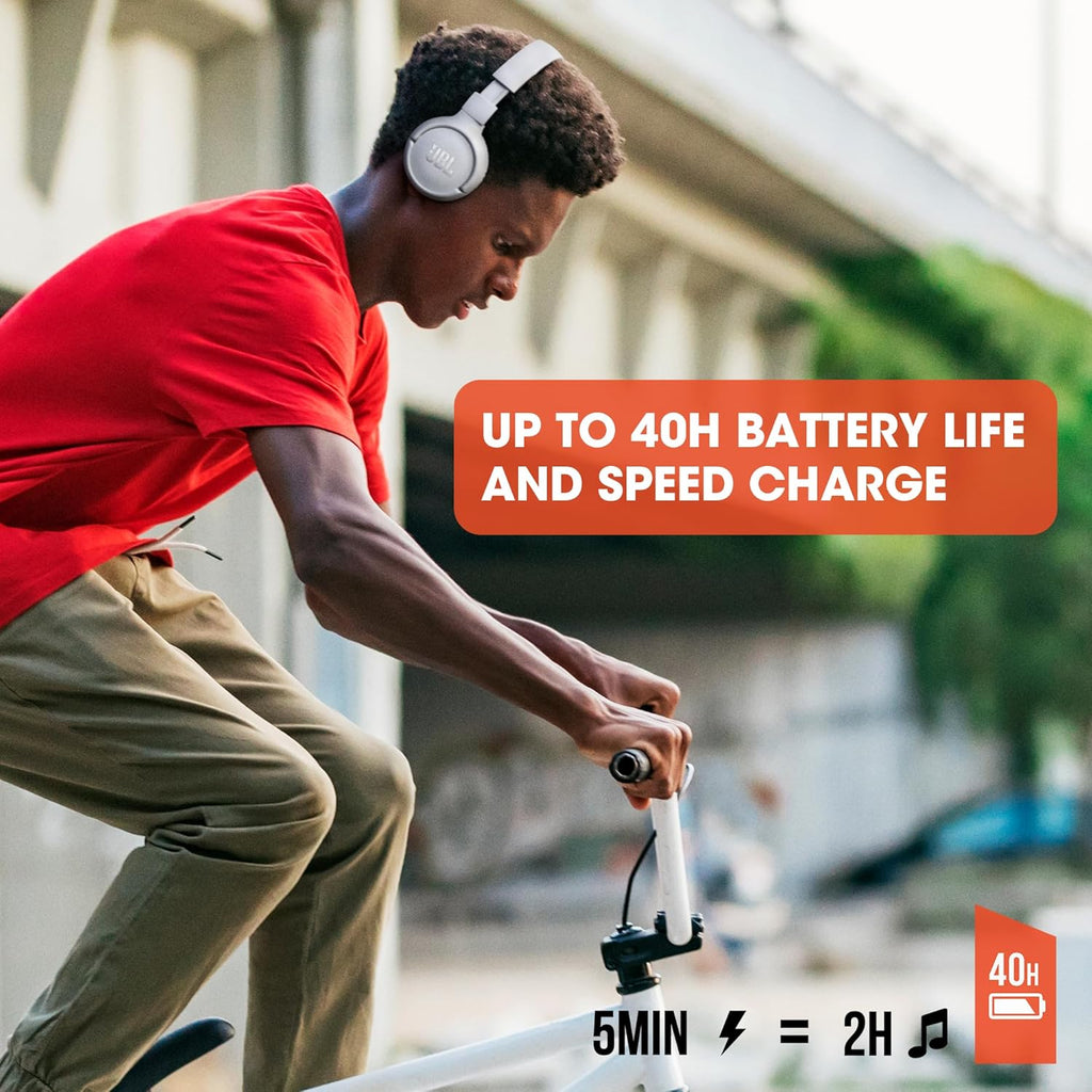 JBL Tune 510BT, On Ear Wireless Headphones with Mic, up to 40 Hours Playtime, Pure Bass, Quick Charging, Dual Pairing, Bluetooth 5.0 & Voice Assistant Support for Mobile Phones (Black)