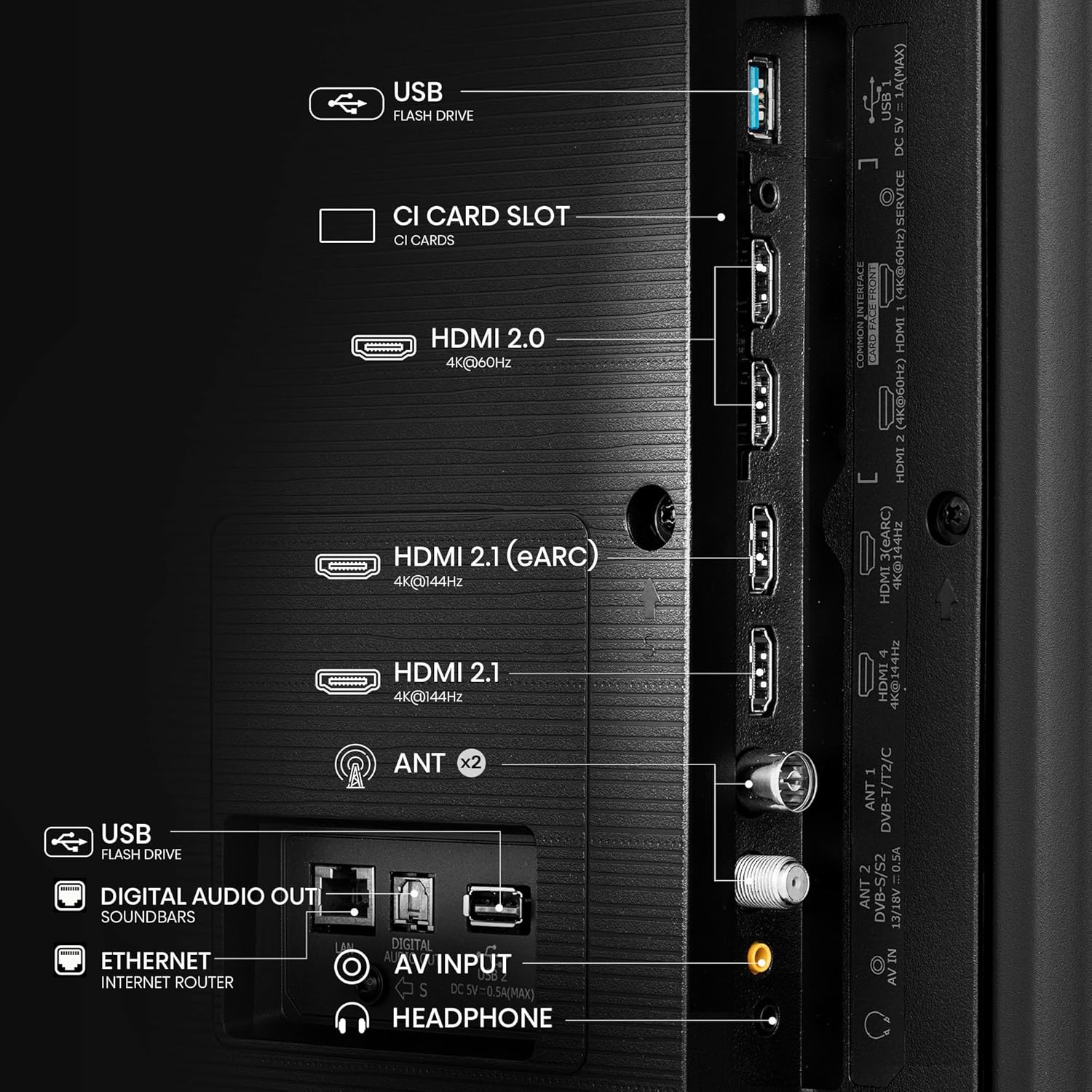 Hisense 139 cm (55 inches) U7N Series 4K Ultra HD Smart QLED Mini LED TV 55U7N (Black)